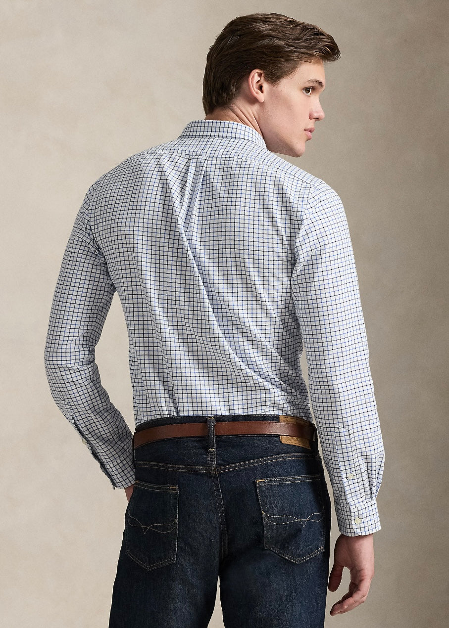 Slim Fit Tattersall Oxford shirt White/Blue