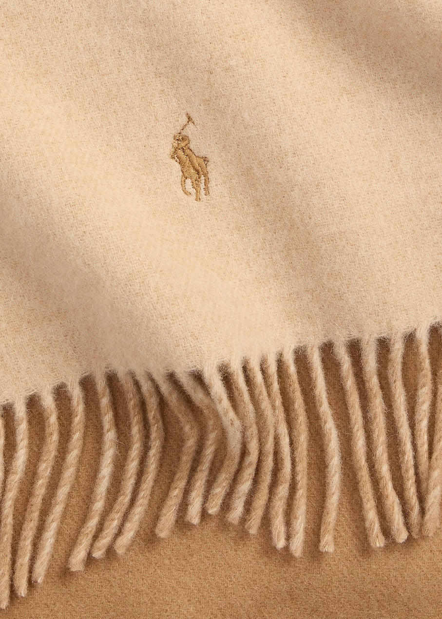 Fringe scarf Camel Tonal