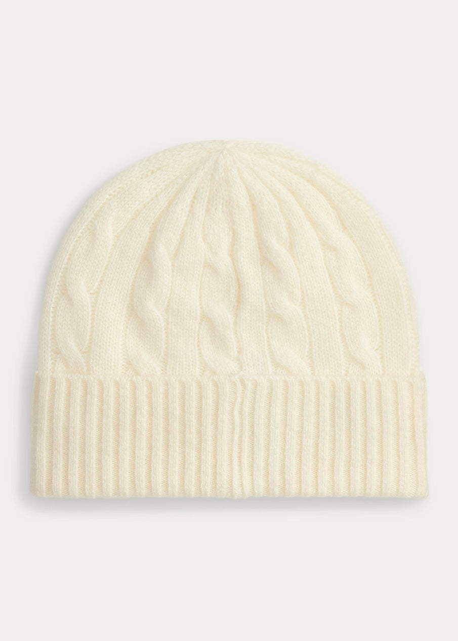 Cable Wool-Cashmere beanie Cream