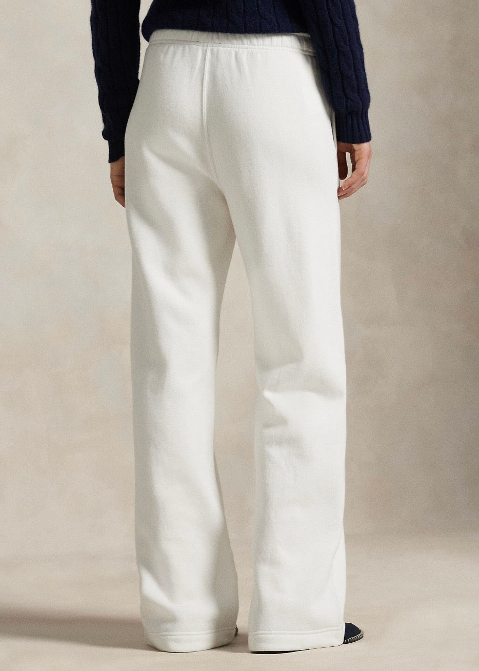 Fleece Wide Sweatpants White