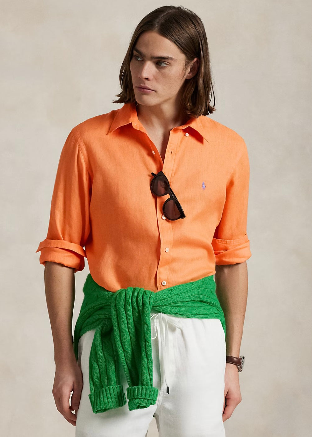 Custom Fit Linen Shirt Poppy