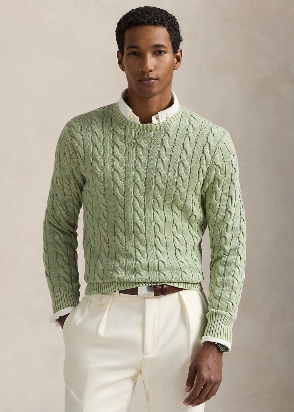 Ralph Lauren Cotton Cable sweater - Greenstone
