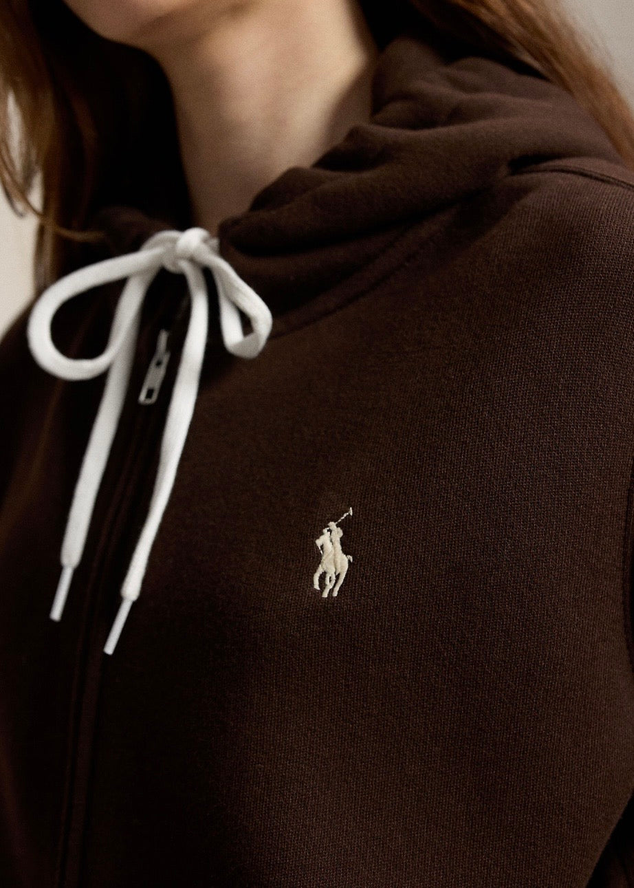 Fleece Full Zip Hoodie Circuit Brown
