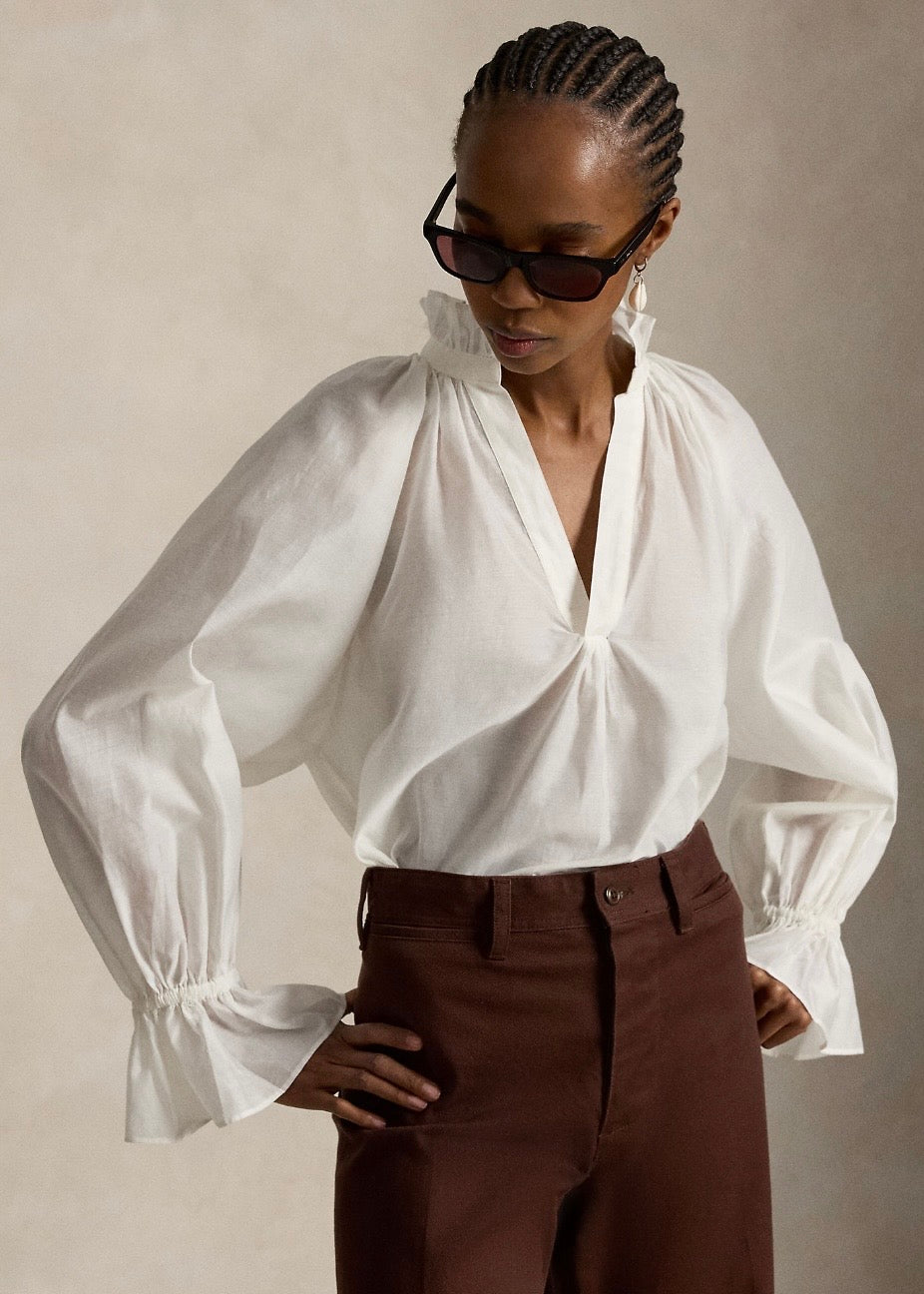 Cotton Silk Shirt White