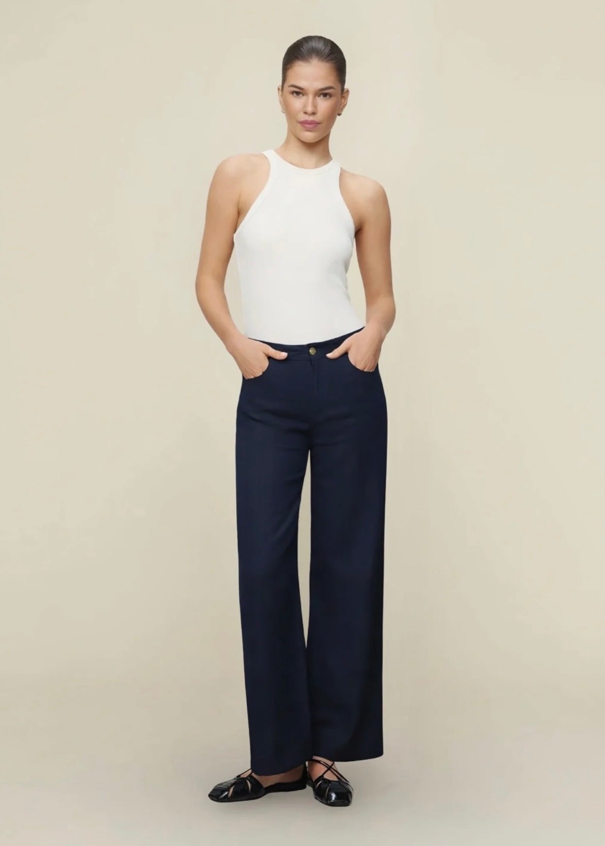 Culotte Linen Summer Navy