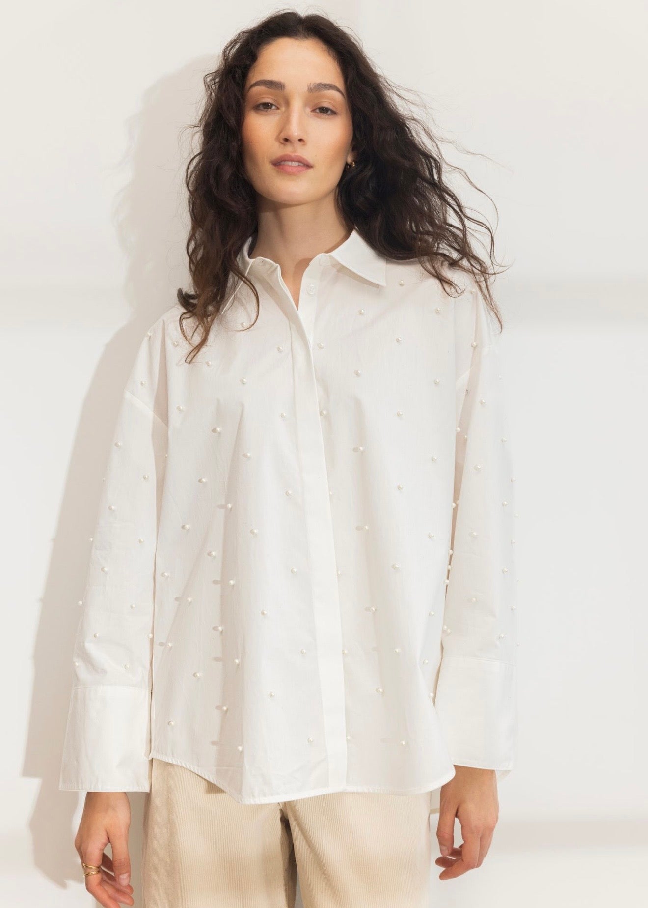 Nell Pearl Shirt White