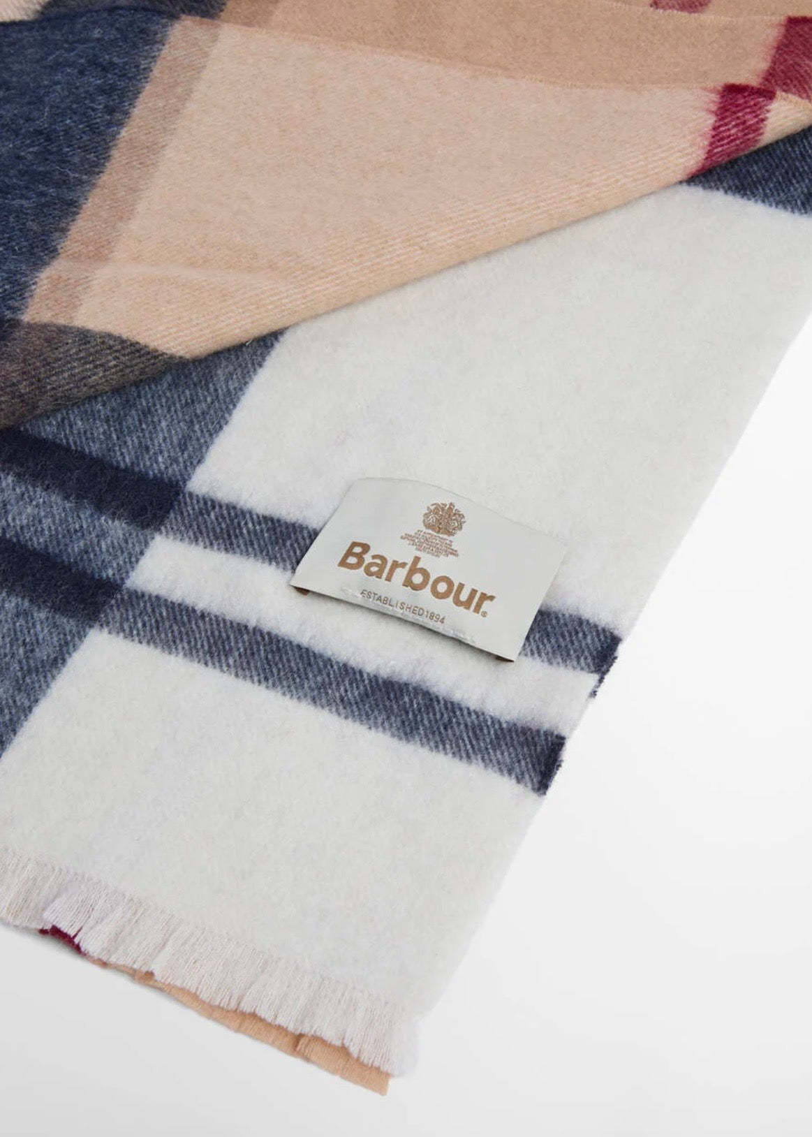 Rosefield Tartan Scarf Beige