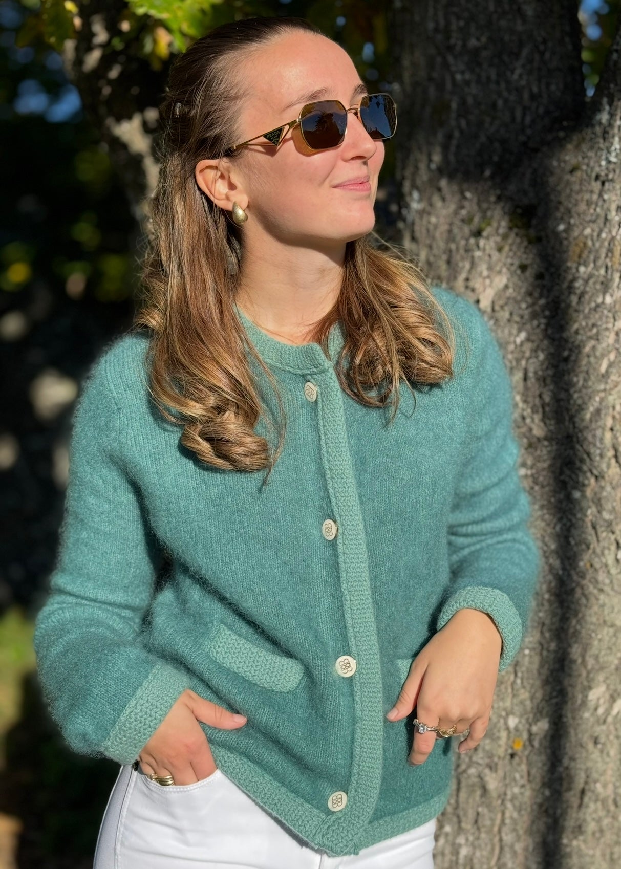 Ella&il Una Chunky jacket - Frosty Spruce