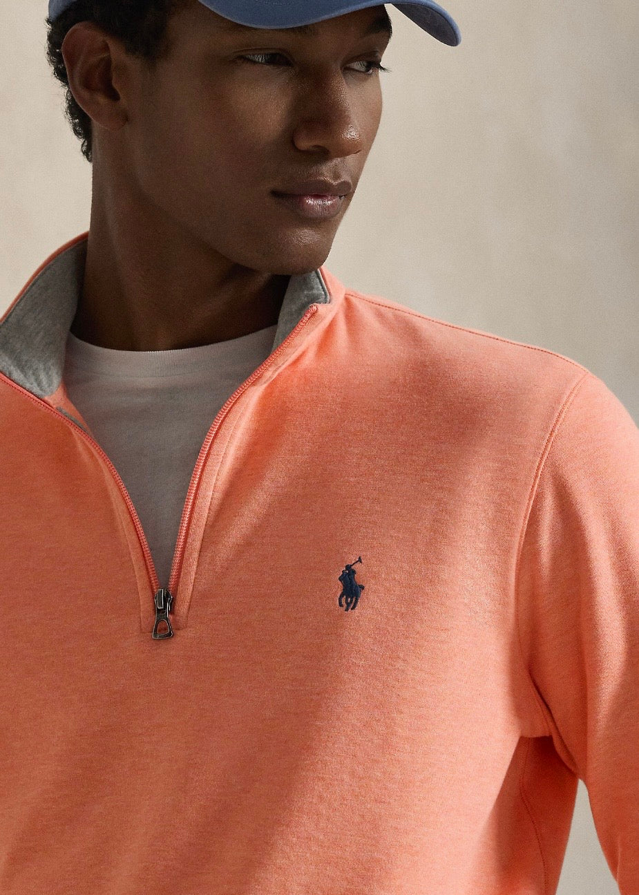 Jersey Quarter Zip Soft Orange Heather