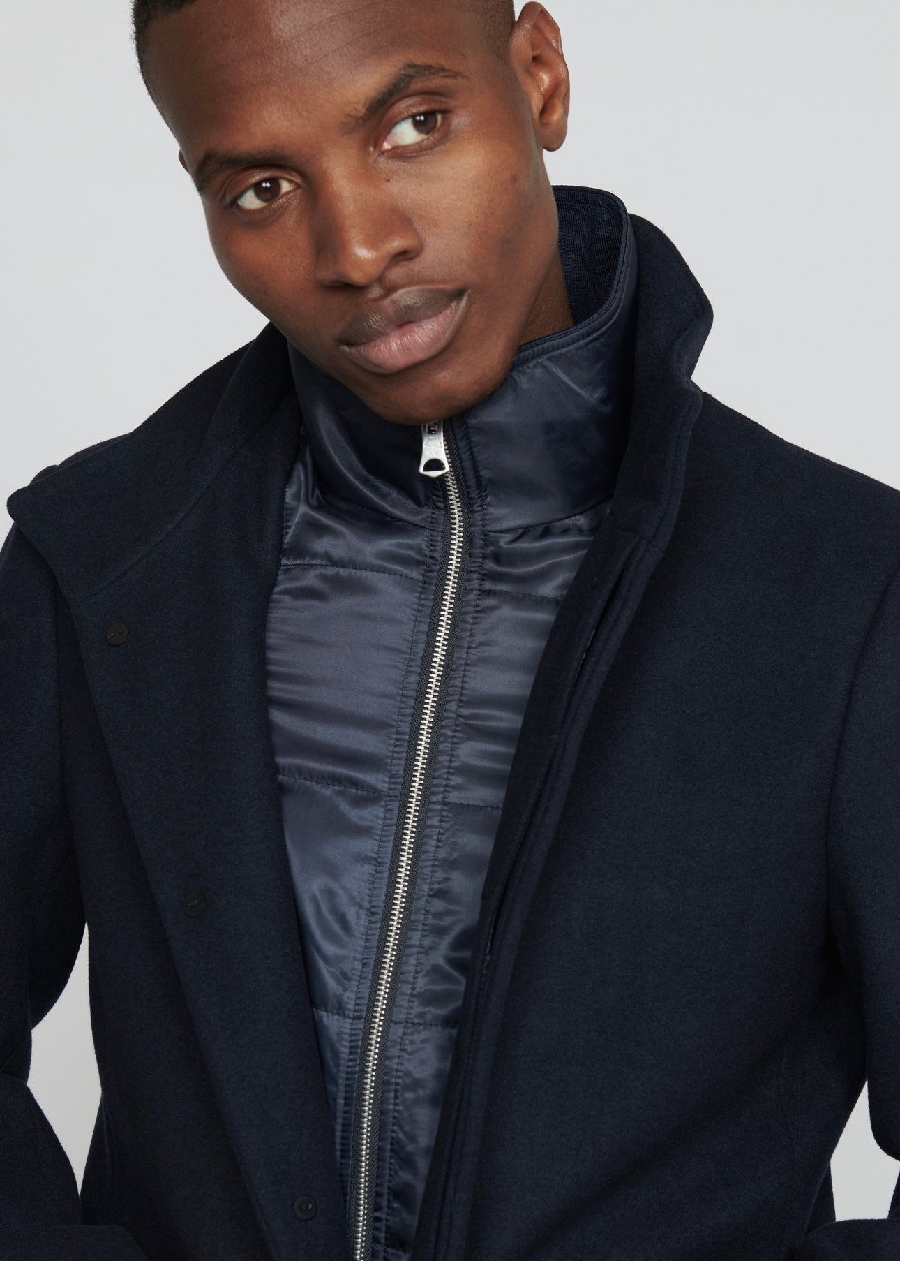 Harvey Wool coat Dark Navy