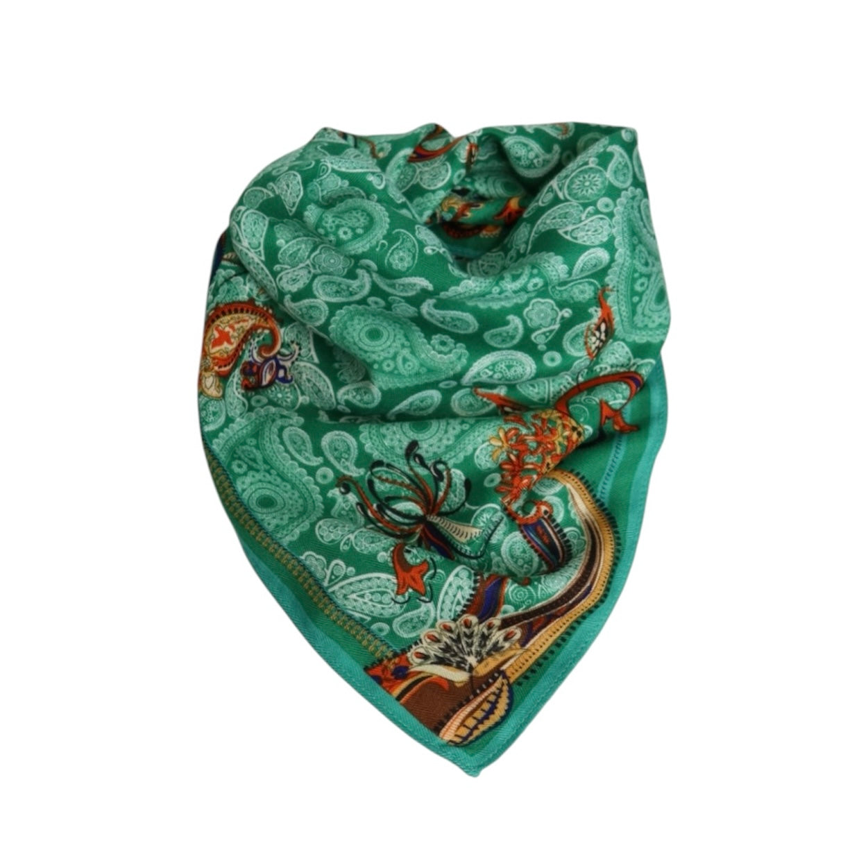 Noma Bomull/Viskose skjerf - Grønn Paisley