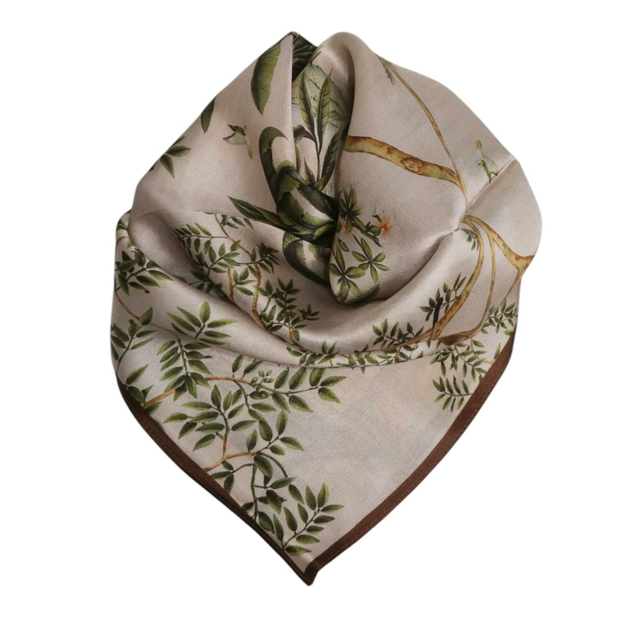 Silk Scarf Cream/Green