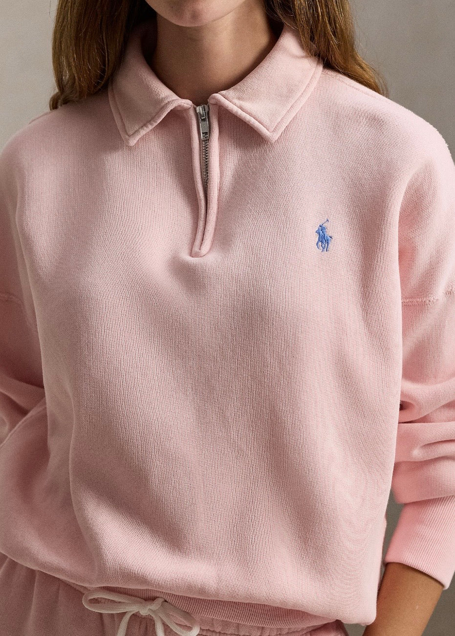 Fleece Quarter Zip Pink Sand