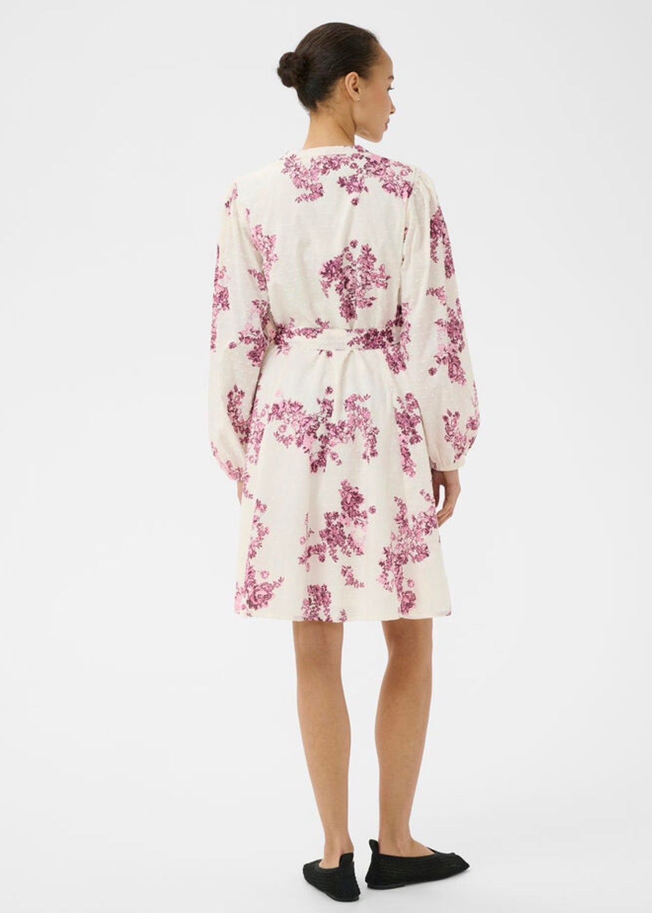 Avira Dress Pink Shadow Flower Print