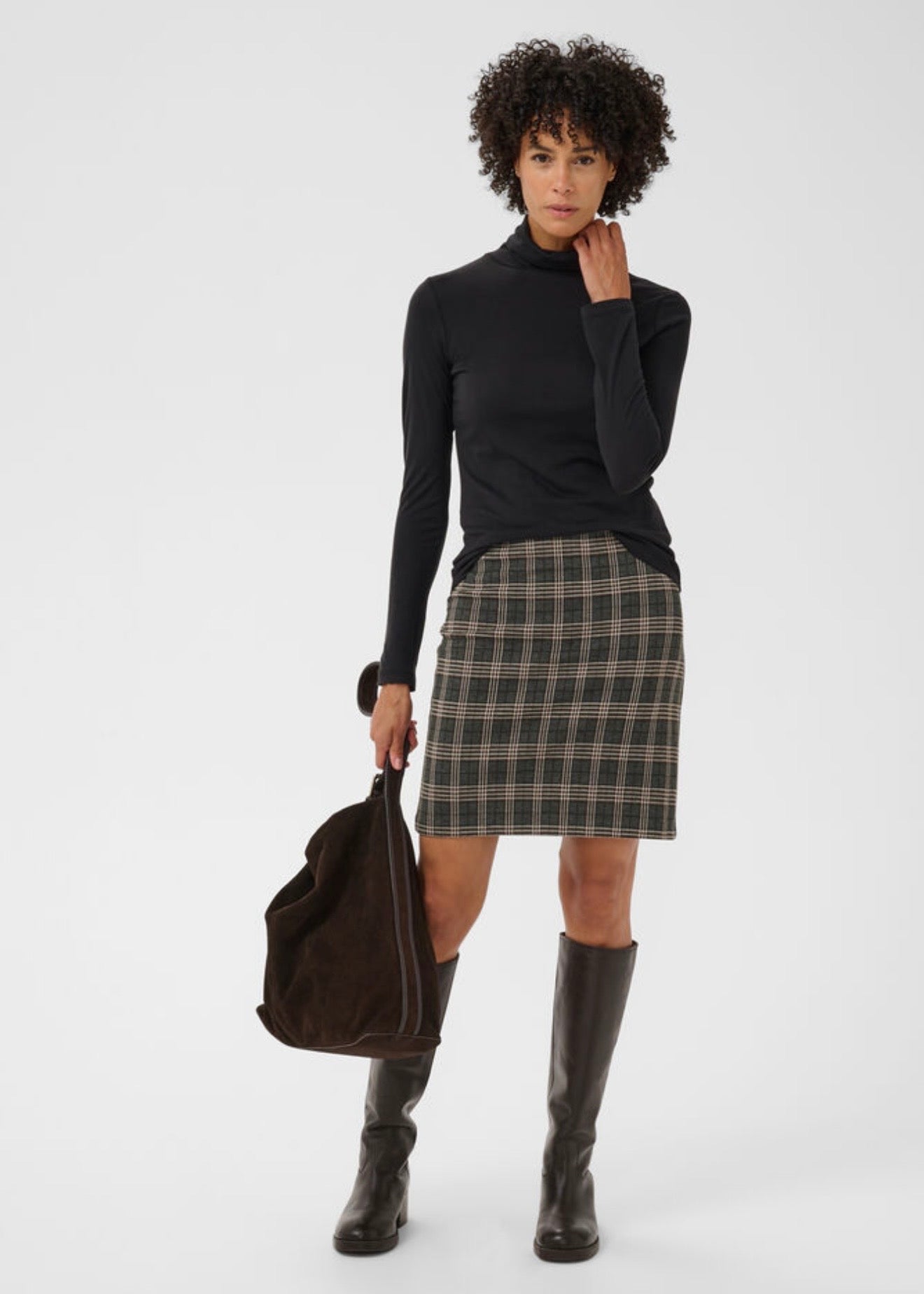 Corinne Skirt Grey Big Check