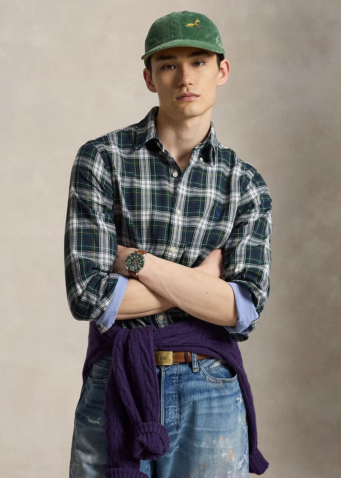 Custom Fit Double Faced Oxford Shirt Navy
