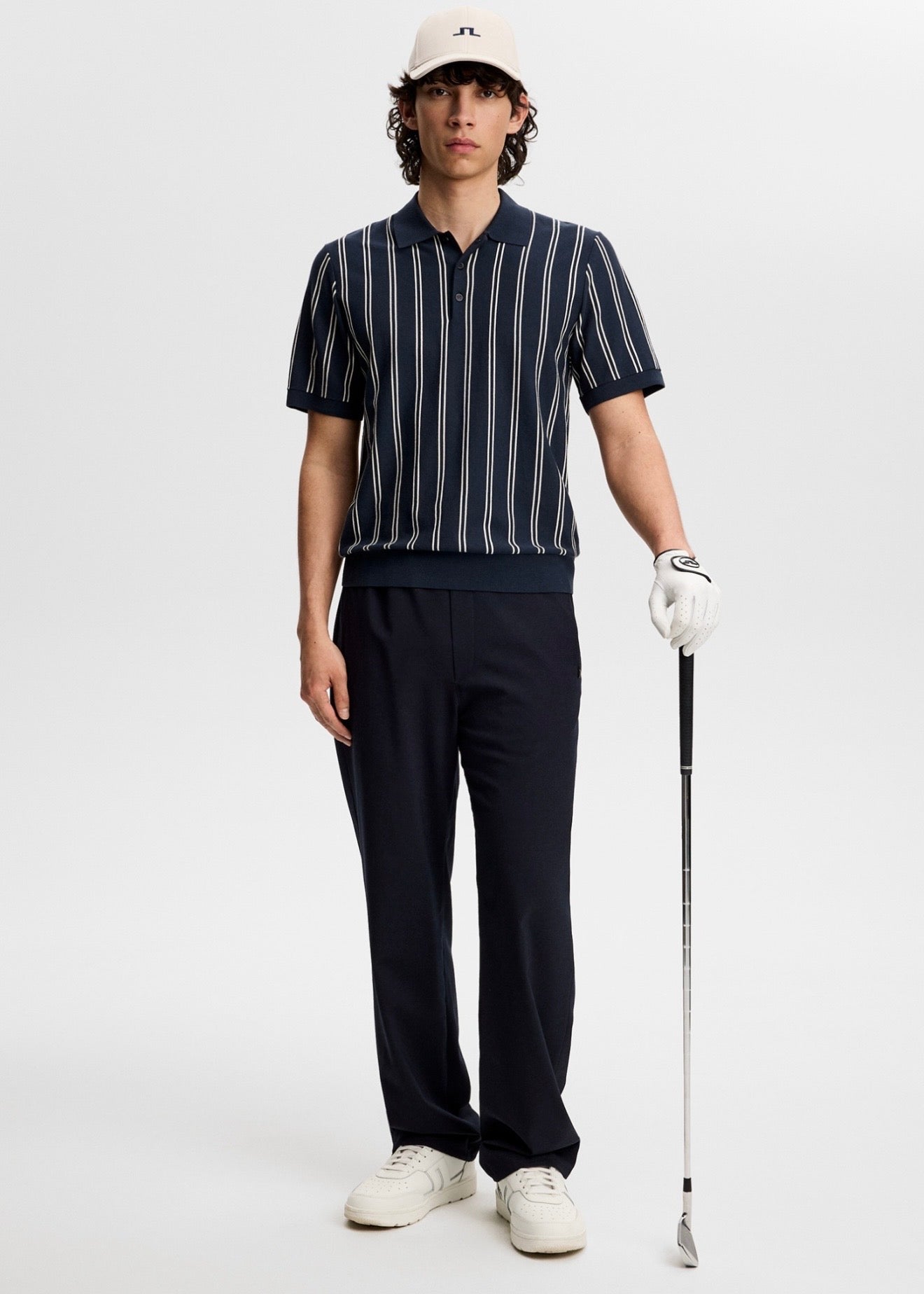 Reymond Stripe Knit Polo JL Navy