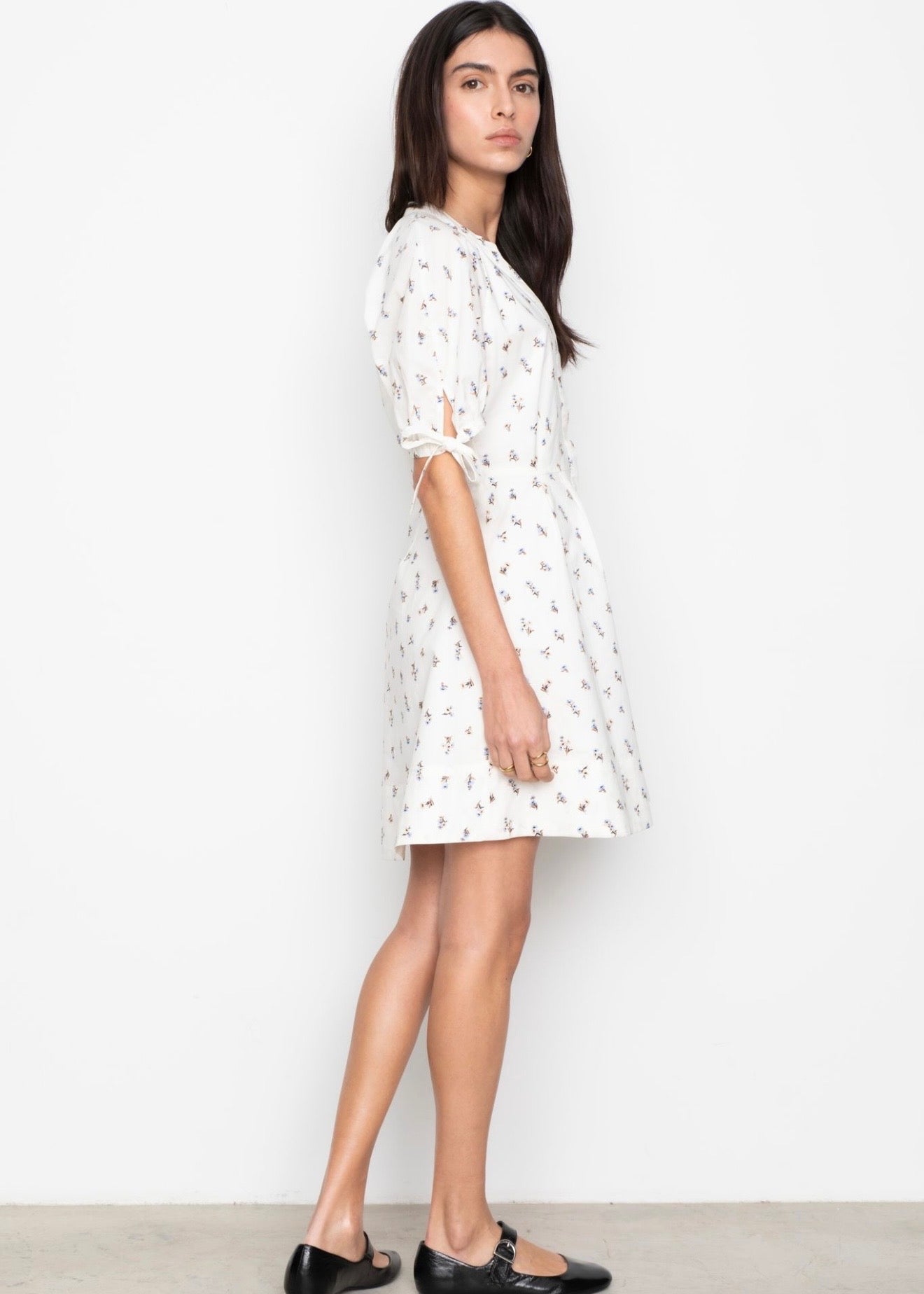Lia Dress White Anemone Print