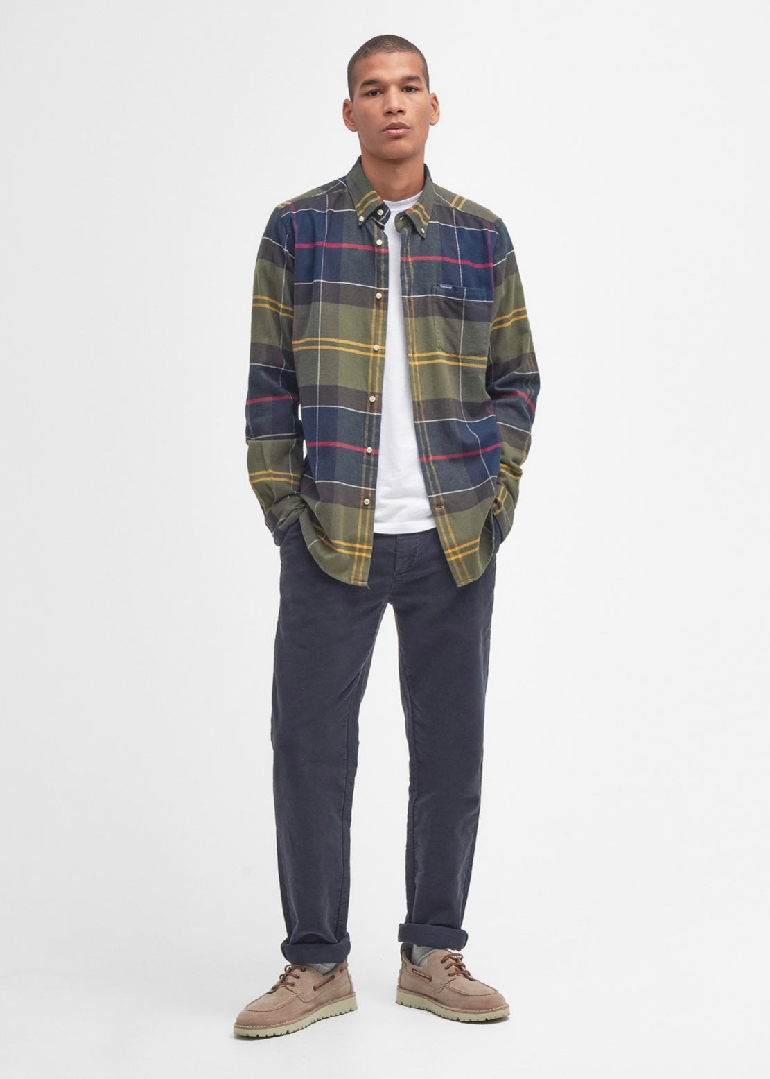 Edderton Tailored Tartan shirt Olive