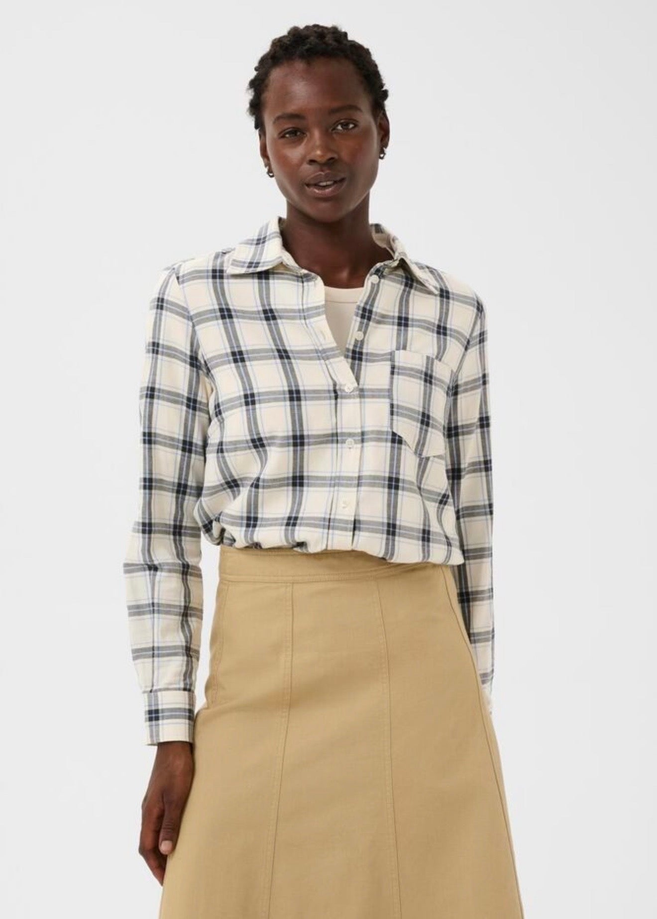 Yana Shirt Big Dark Navy Check