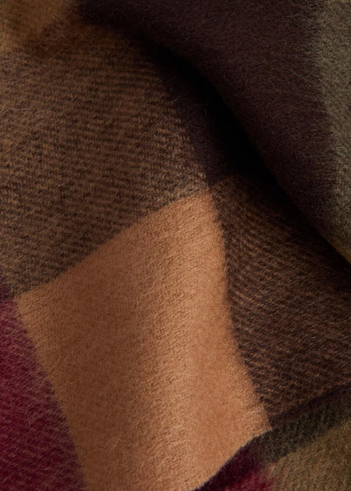 Lambswool Tattersall scarf Tawny Port