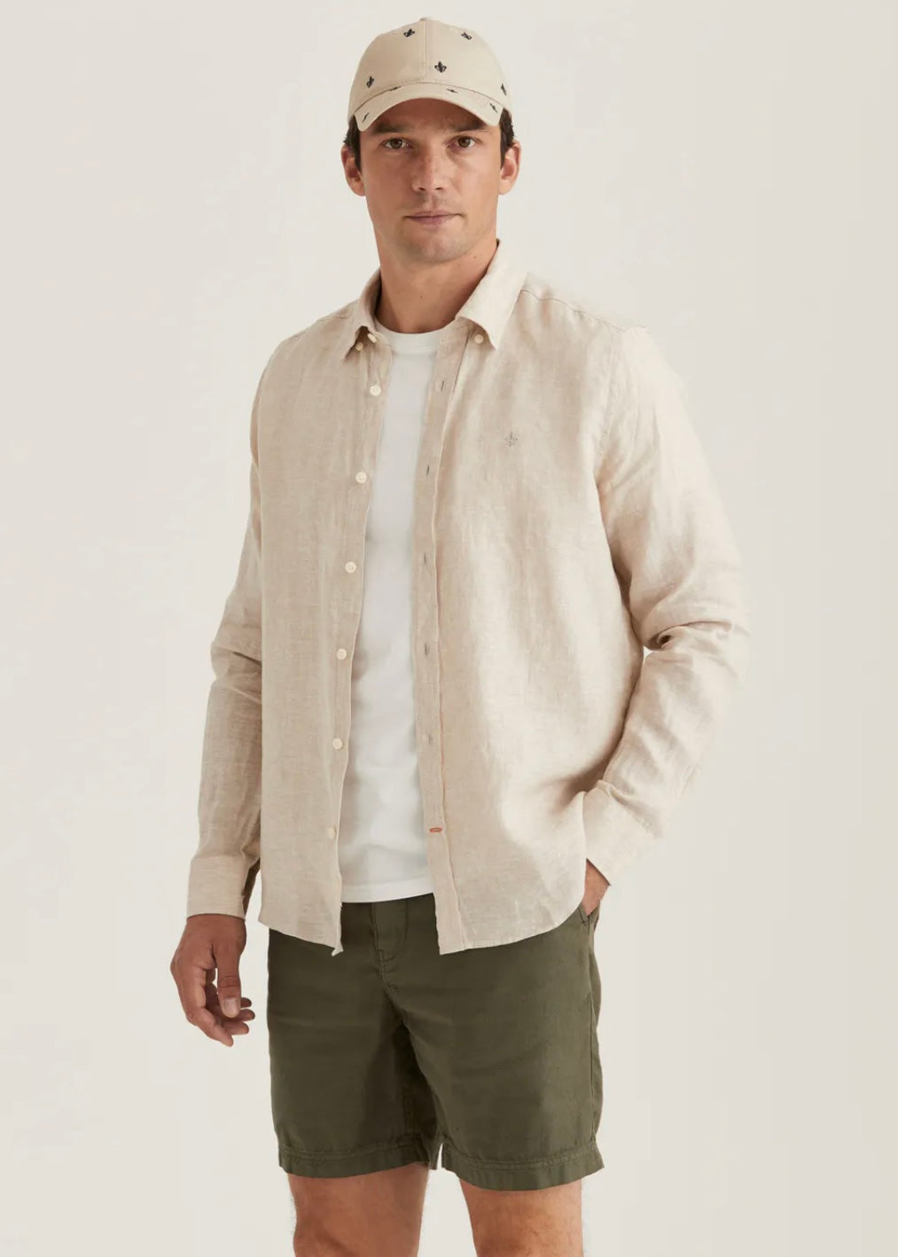 Morris Douglas Linen shirt - Khaki