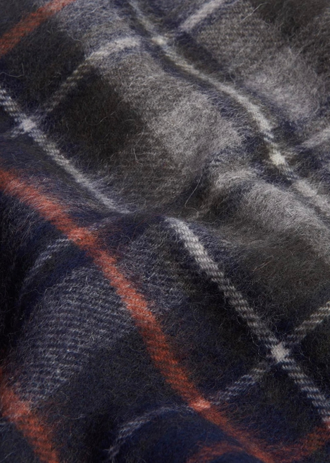 Tartan Lambswool/Cashmere scarf Navy