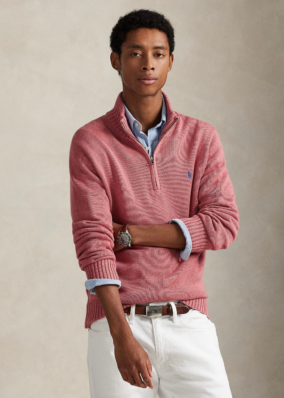 Quarter Zip Mockneck Strawberry Gelato