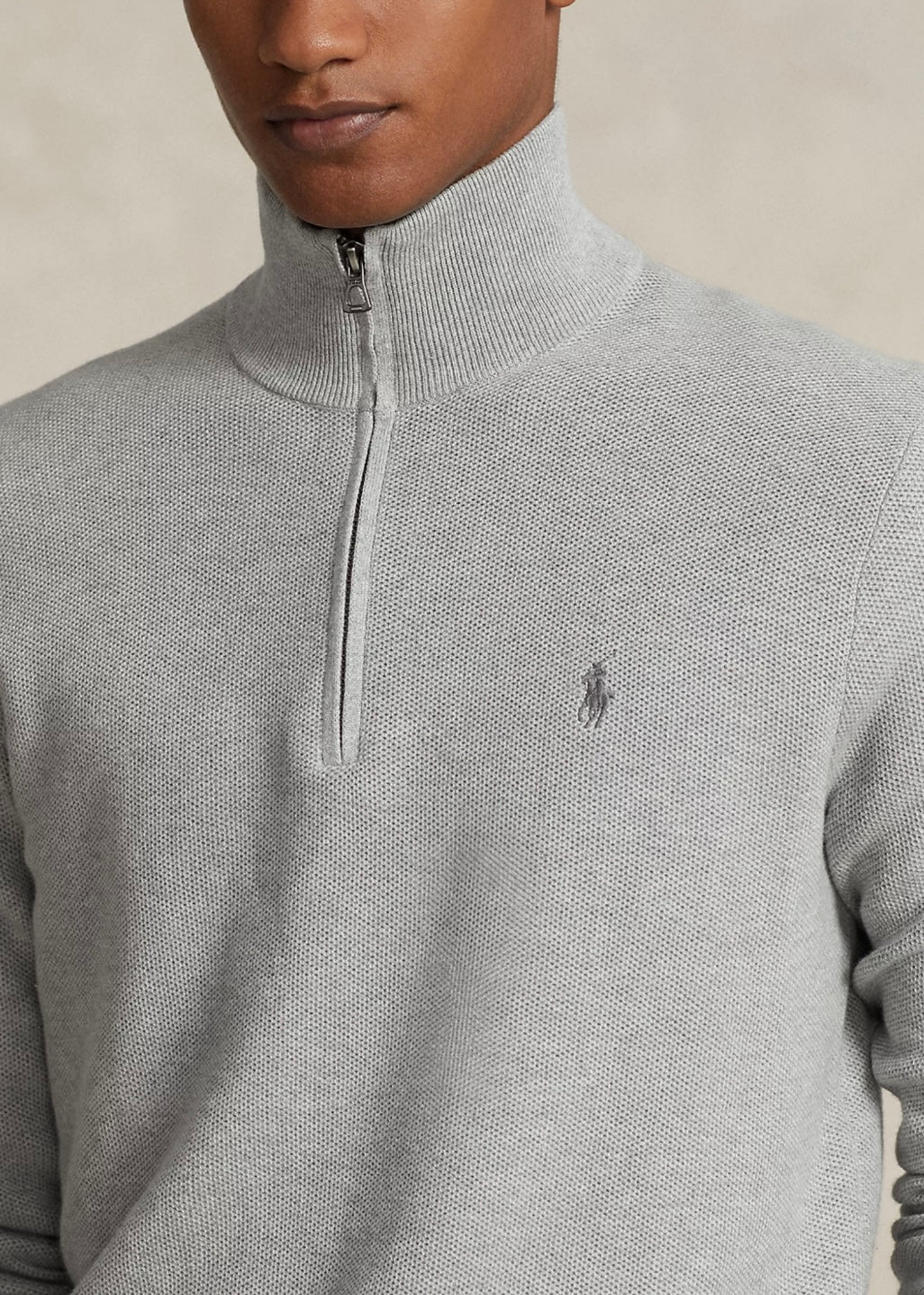 Mesh Knit Quarter Zip Andover Heather