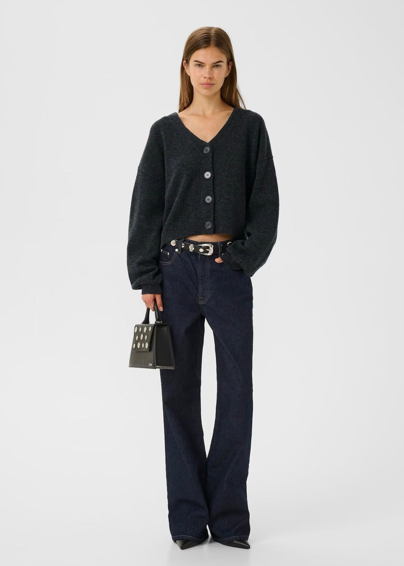 Manzi Wool cardigan Deep Graphite Melange