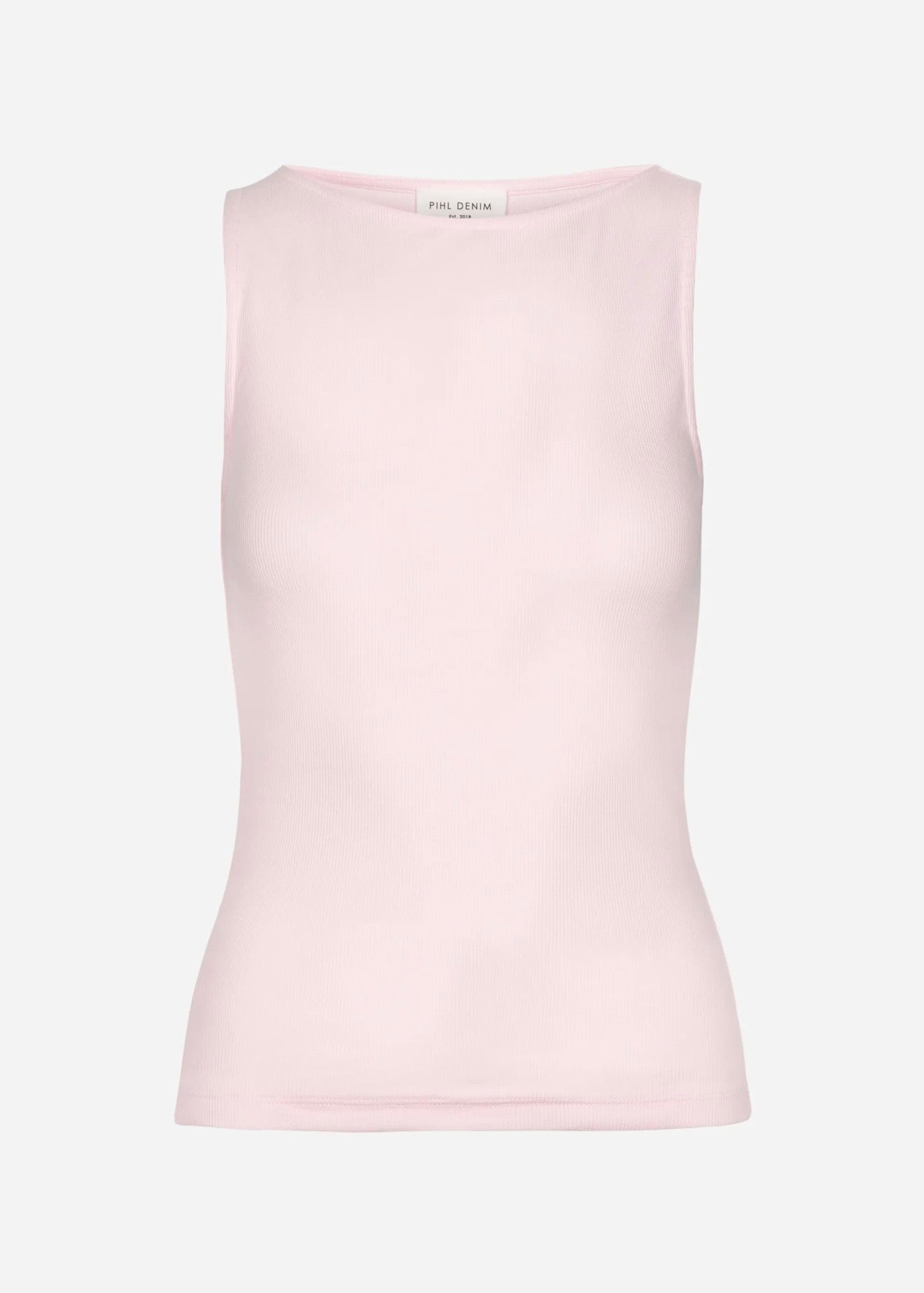 Peggy Rib Boatneck Top Light Pink