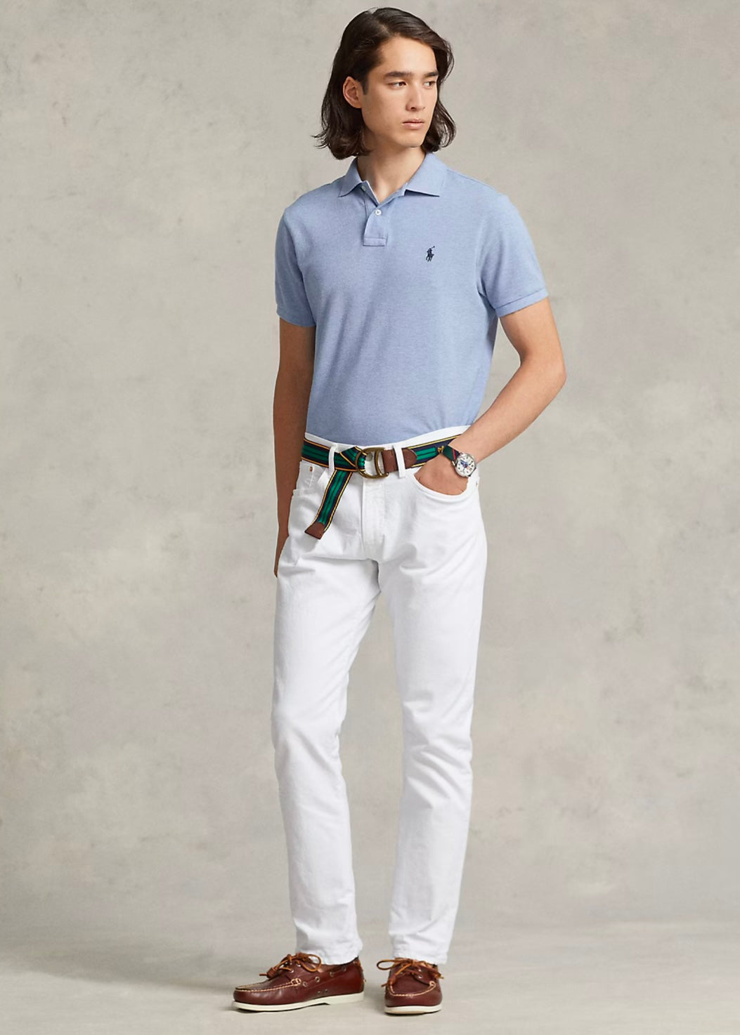 Mesh Polo Shirt Isle Heather