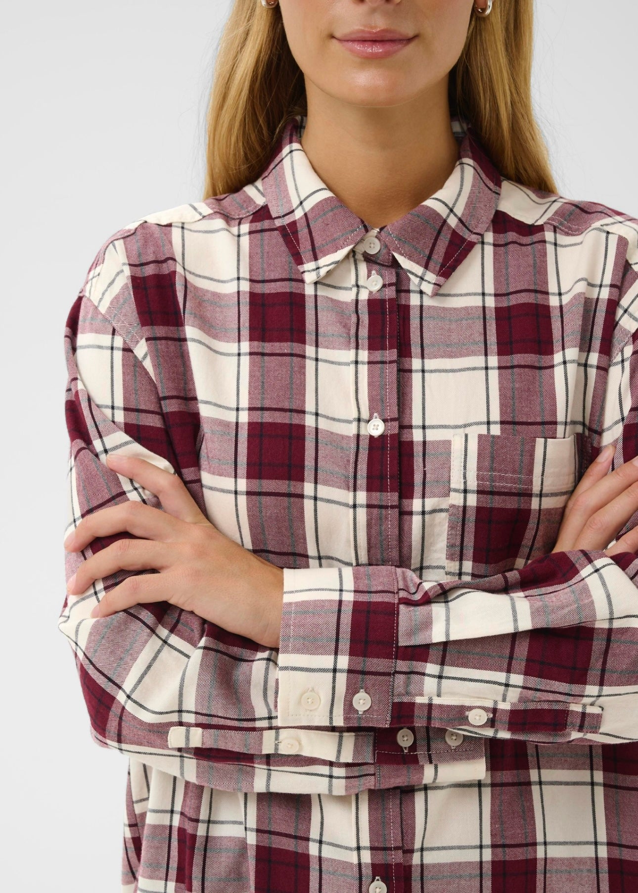 Samea shirt Tawny Port Check