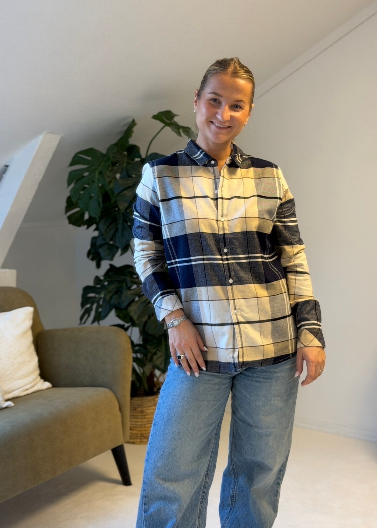 Anna Shirt Light Birchwood Dress Tartan