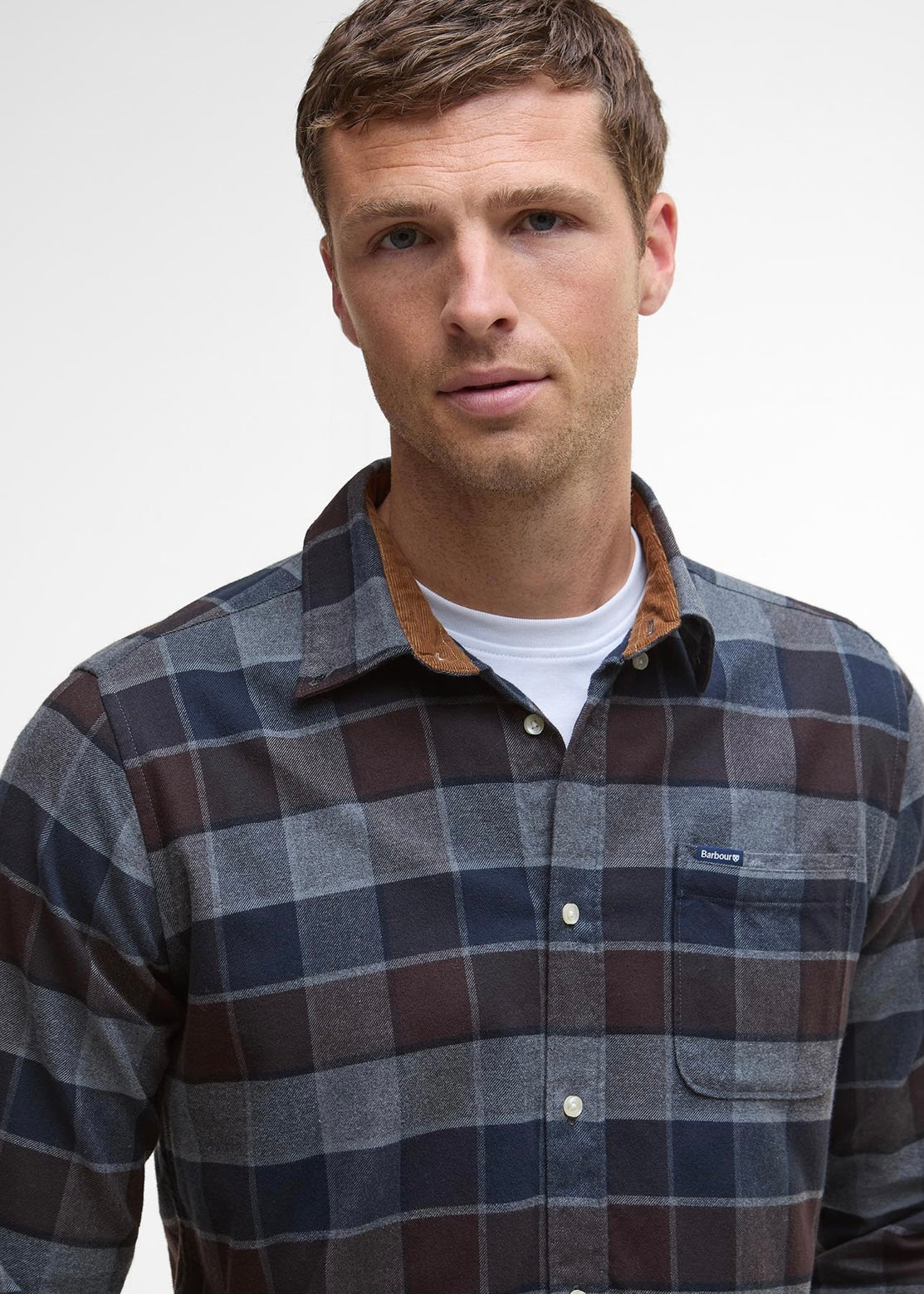 Valley Tailored Checked shirt Brown