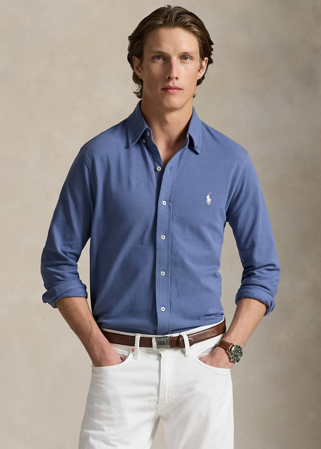 Ralph Lauren Featherweight Mesh shirt - Capri Blue