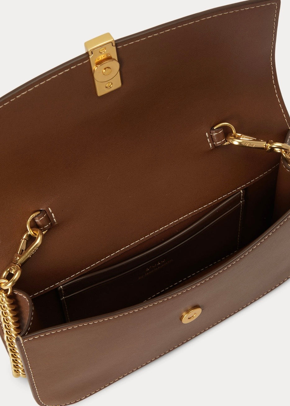 Polo ID Leather Chain Bag Brown
