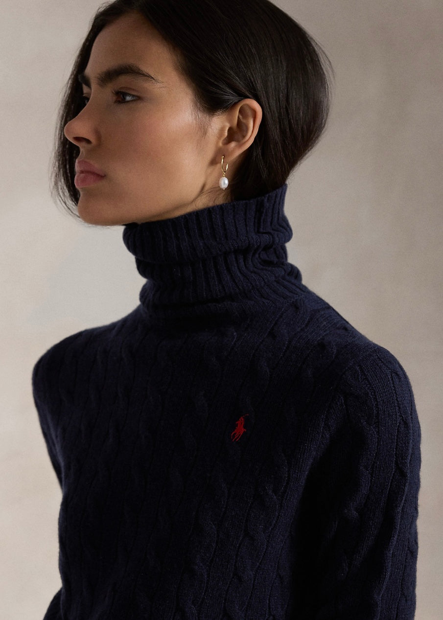 Cable Turtleneck sweater Hunter Navy