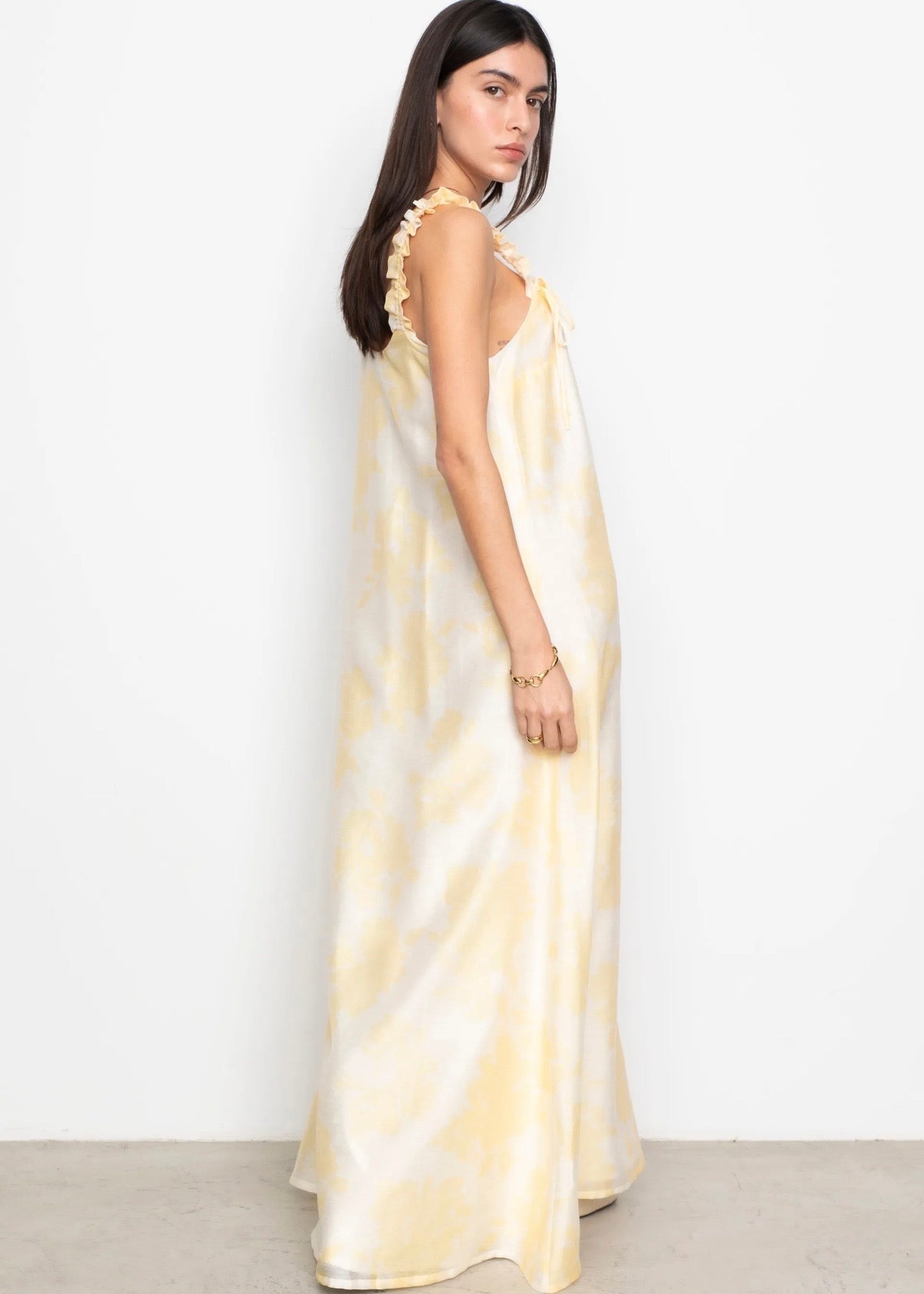 Zaha Dress Yellow Floral Print