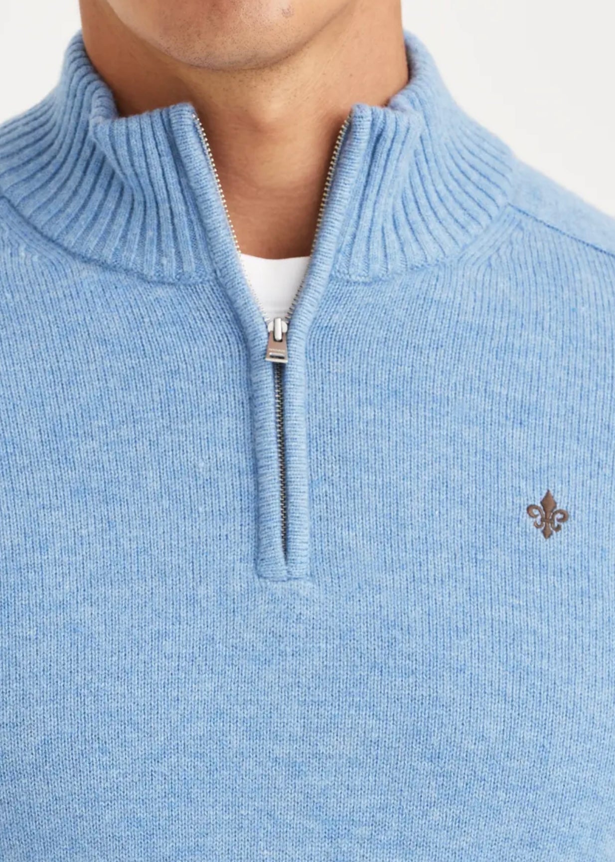New Hertford Half Zip Light Blue