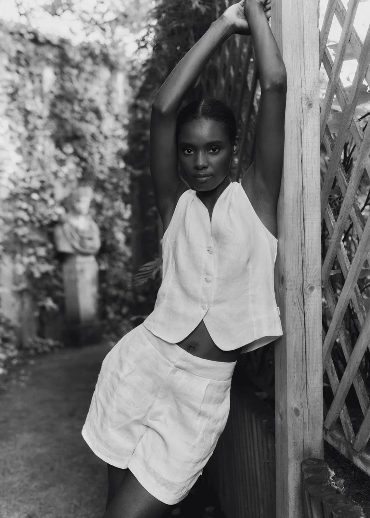 Freya Solid Linen Shorts White