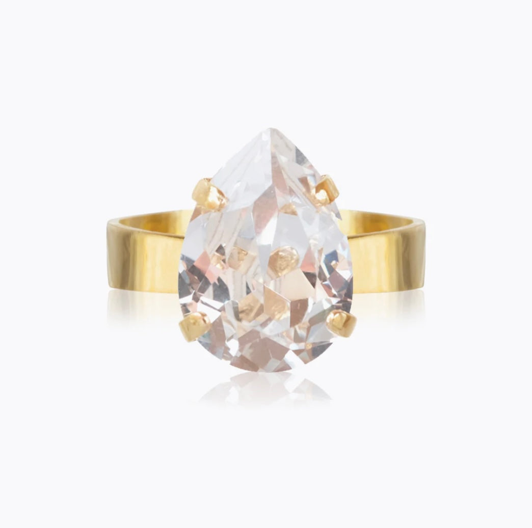 Caroline Svedbom Mini Drop ring Gold Crystal
