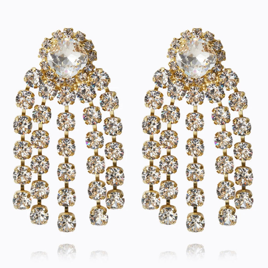 Caroline Svedbom Rafaela earrings Gold Crystal