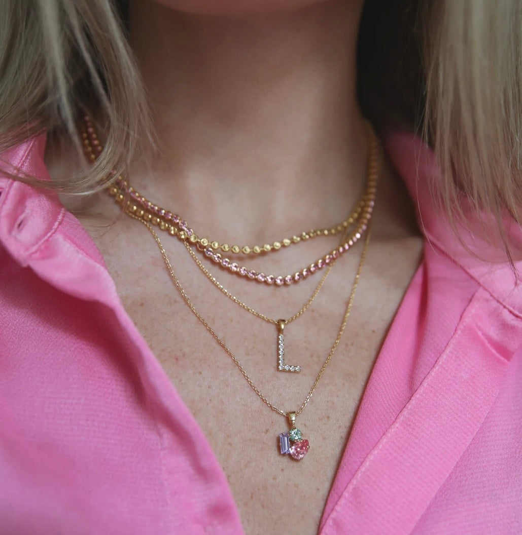 Caroline Svedbom Isa necklace Gold Pastel Combo