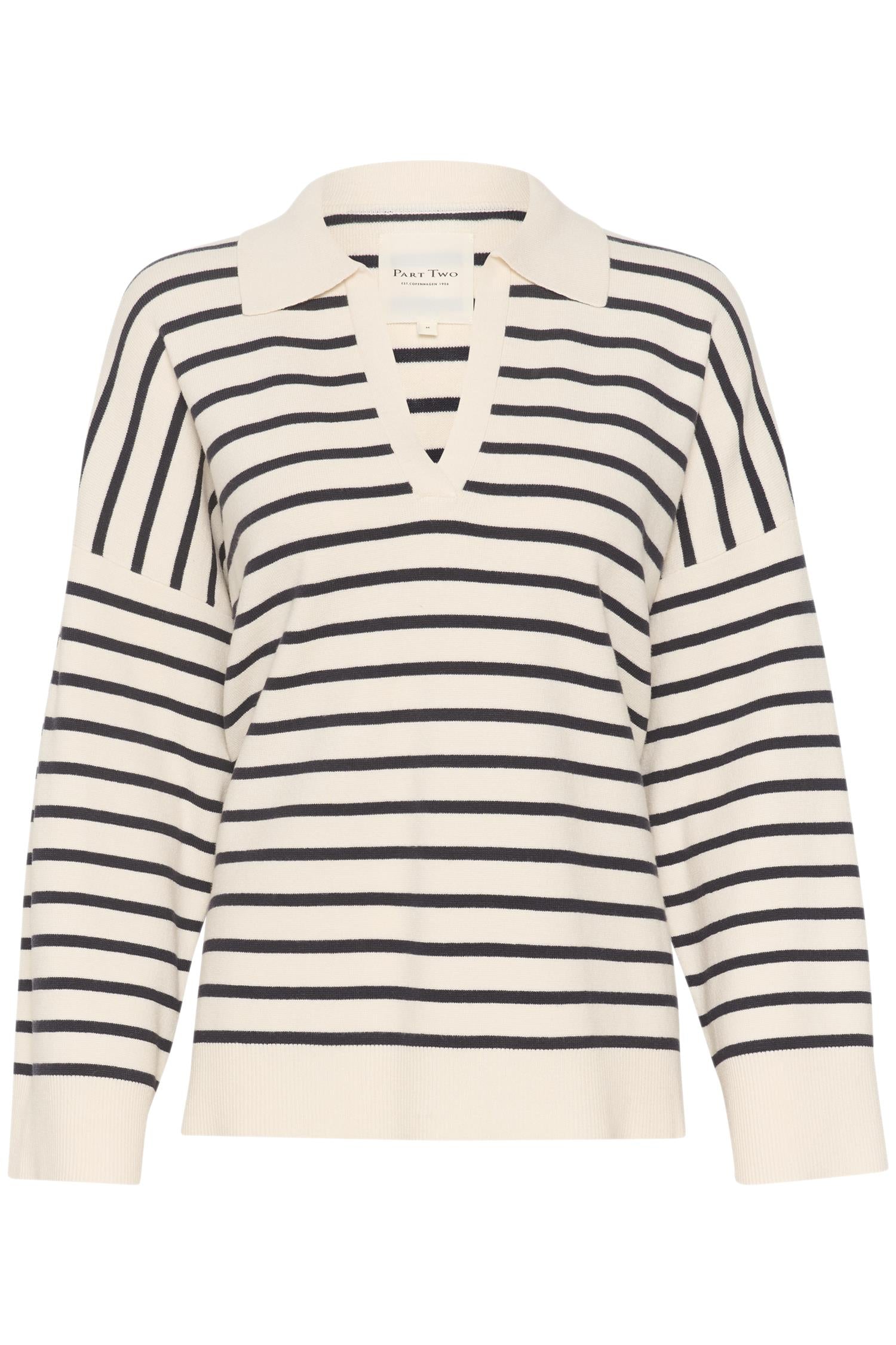 Part Two Natara sweater - Dark Navy Stripe