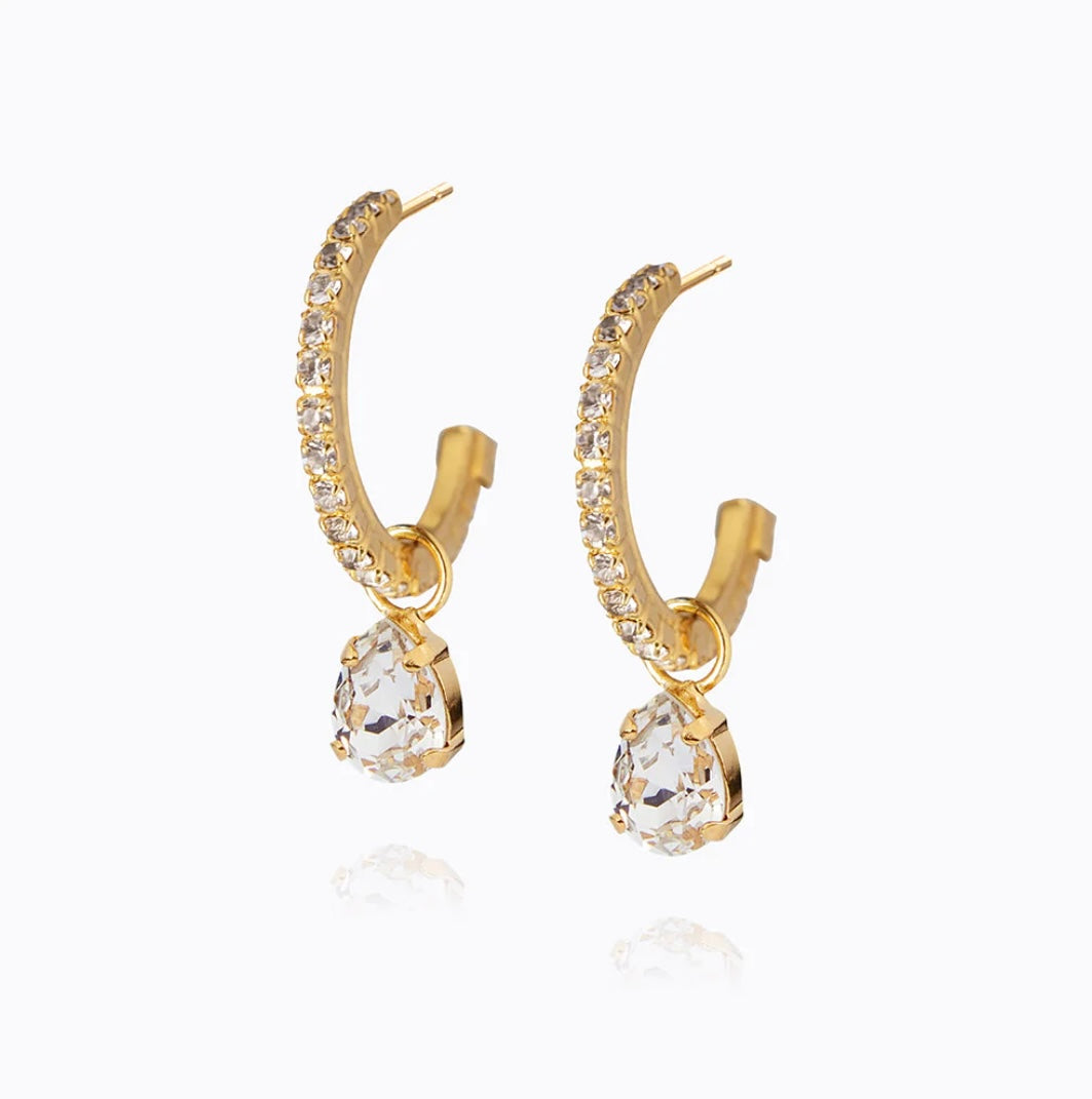 Caroline Svedbom Tracy Loop earrings Gold Crystal