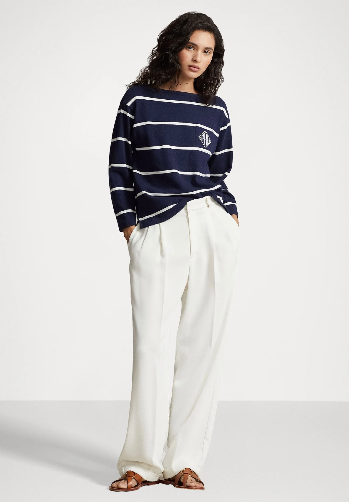 Polo Ralph Lauren longsleeve - Navy/White Stripe