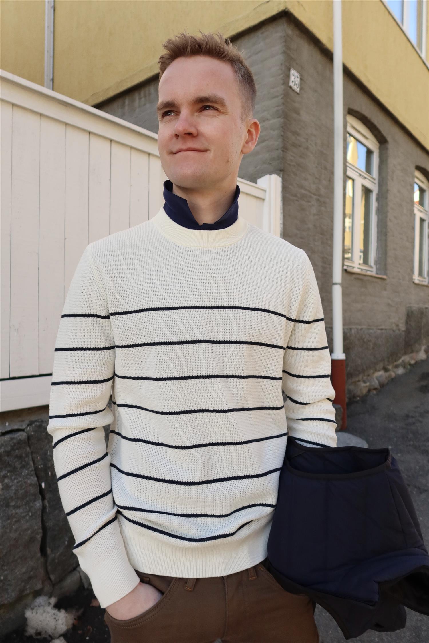 Matinique Triton Stripe sweater - Broken White