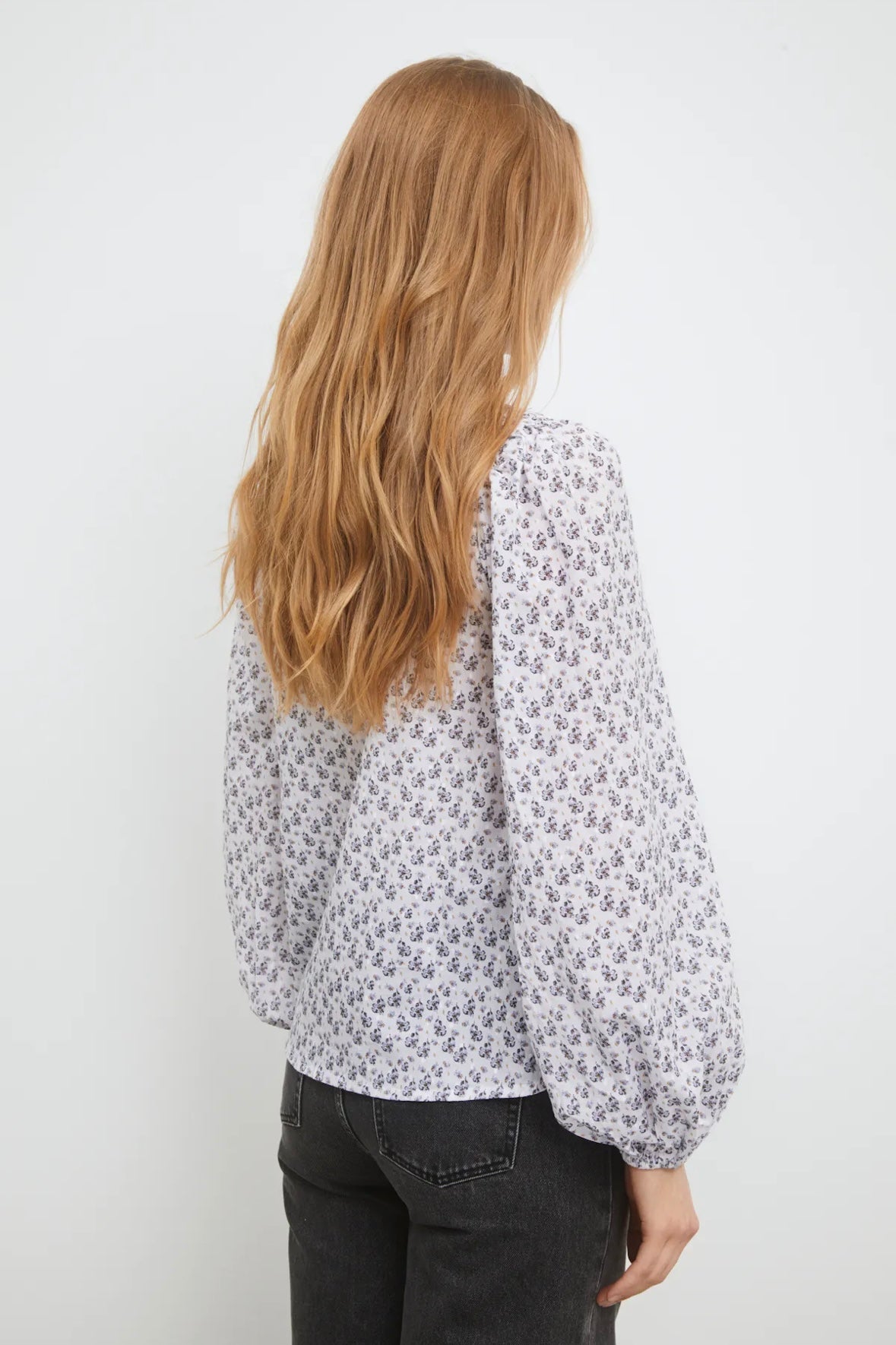 Camilla Pihl Karro blouse - White Lupin Print