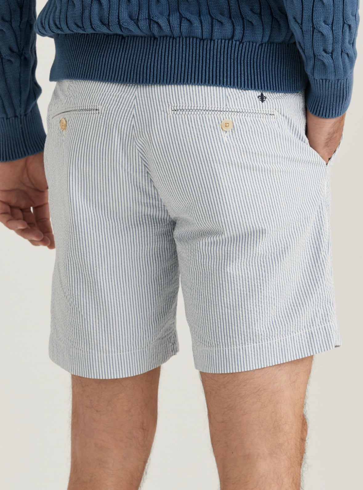 Morris Seersucker Summer shorts - Light Blue
